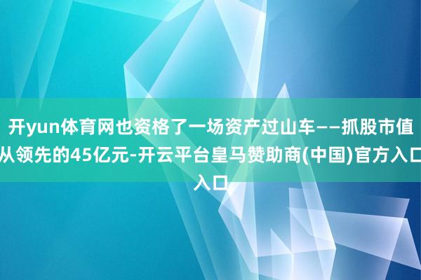 开yun体育网也资格了一场资产过山车——抓股市值从领先的45亿元-开云平台皇马赞助商(中国)官方入口