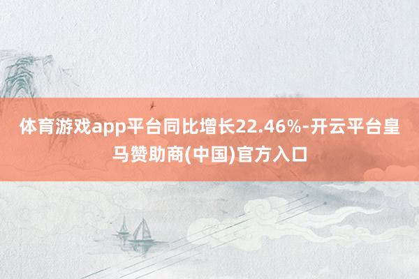 体育游戏app平台同比增长22.46%-开云平台皇马赞助商(中国)官方入口