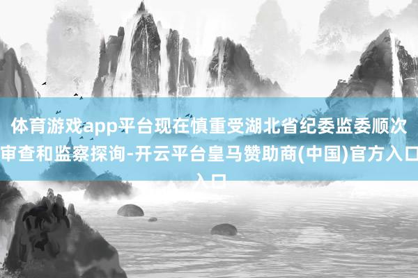 体育游戏app平台现在慎重受湖北省纪委监委顺次审查和监察探询-开云平台皇马赞助商(中国)官方入口