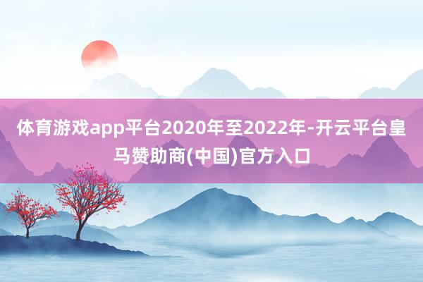 体育游戏app平台2020年至2022年-开云平台皇马赞助商(中国)官方入口