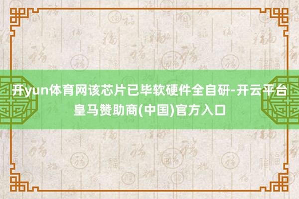 开yun体育网该芯片已毕软硬件全自研-开云平台皇马赞助商(中国)官方入口